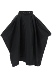 Alexander Mcqueen Peg Top Skirt In Polyfaille   Black