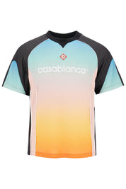 Casablanca Pastel Gradient Football T Shirt   Black