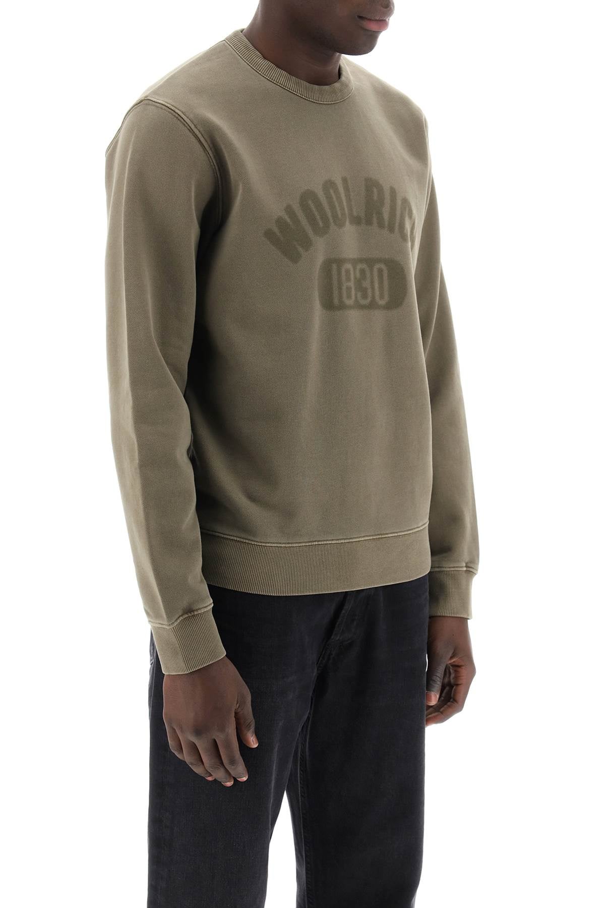 Woolrich Vintage Logo Sweatshirt With A   Khaki