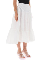 Simone Rocha Cloqué Yoke Skirt   White