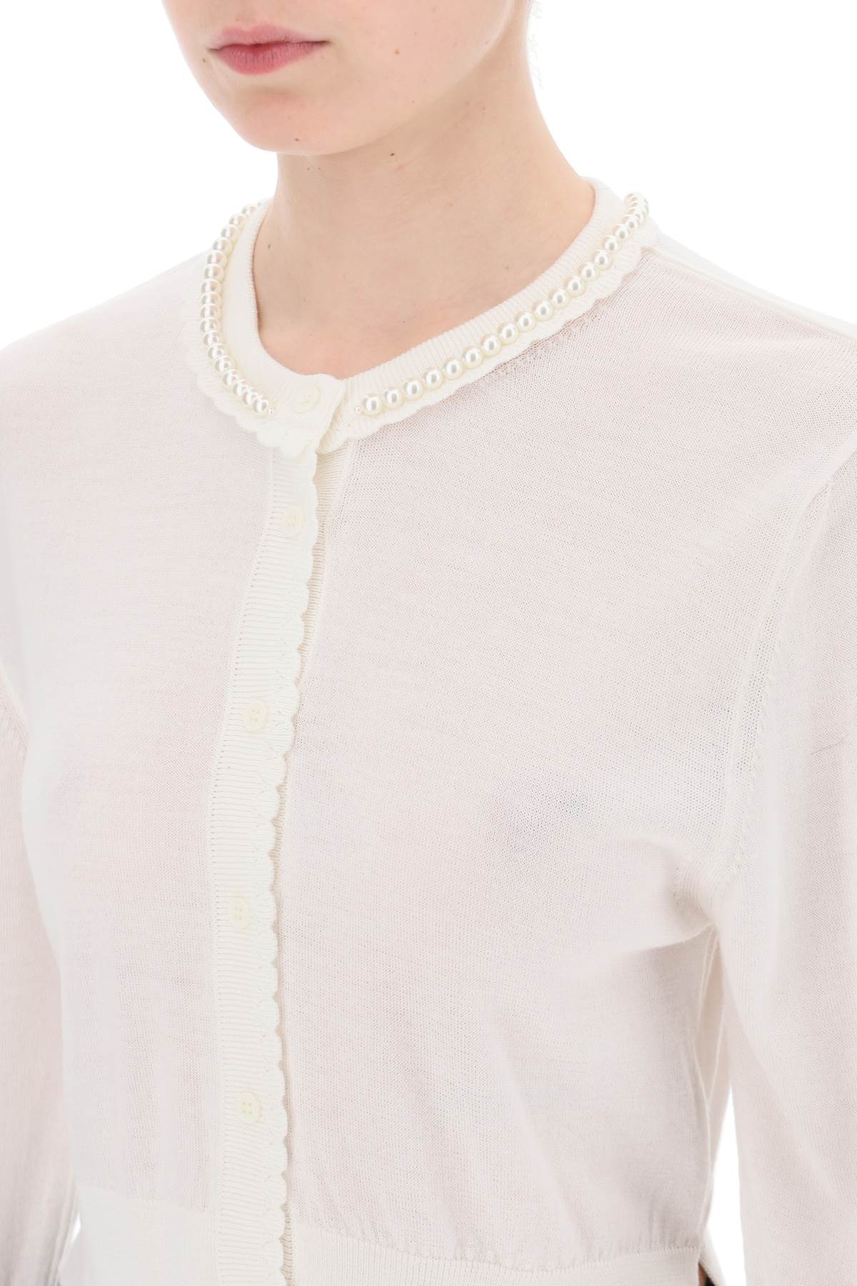 Simone Rocha "cropped Cardigan With Pearl   White