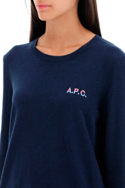 A.P.C. 'Albane' Crew Neck Cotton Sweater   Blue