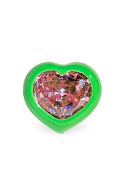 Dans Les Rues Lux Heart Ring   Green