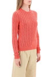 Polo Ralph Lauren Cotton Cable Knit Pullover Sweater   Pink