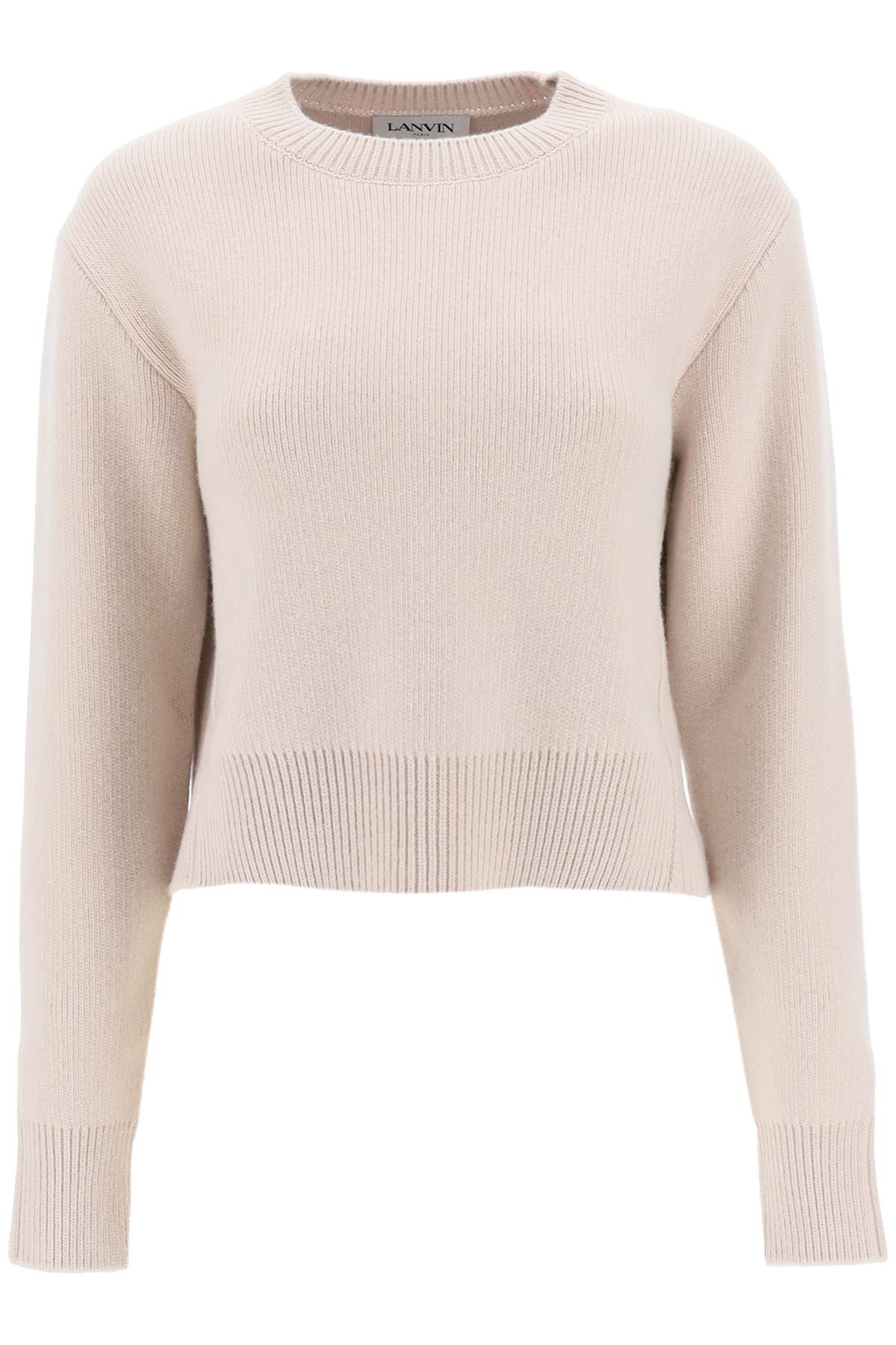 Lanvin Cropped Wool And Cashmere Sweater   Beige