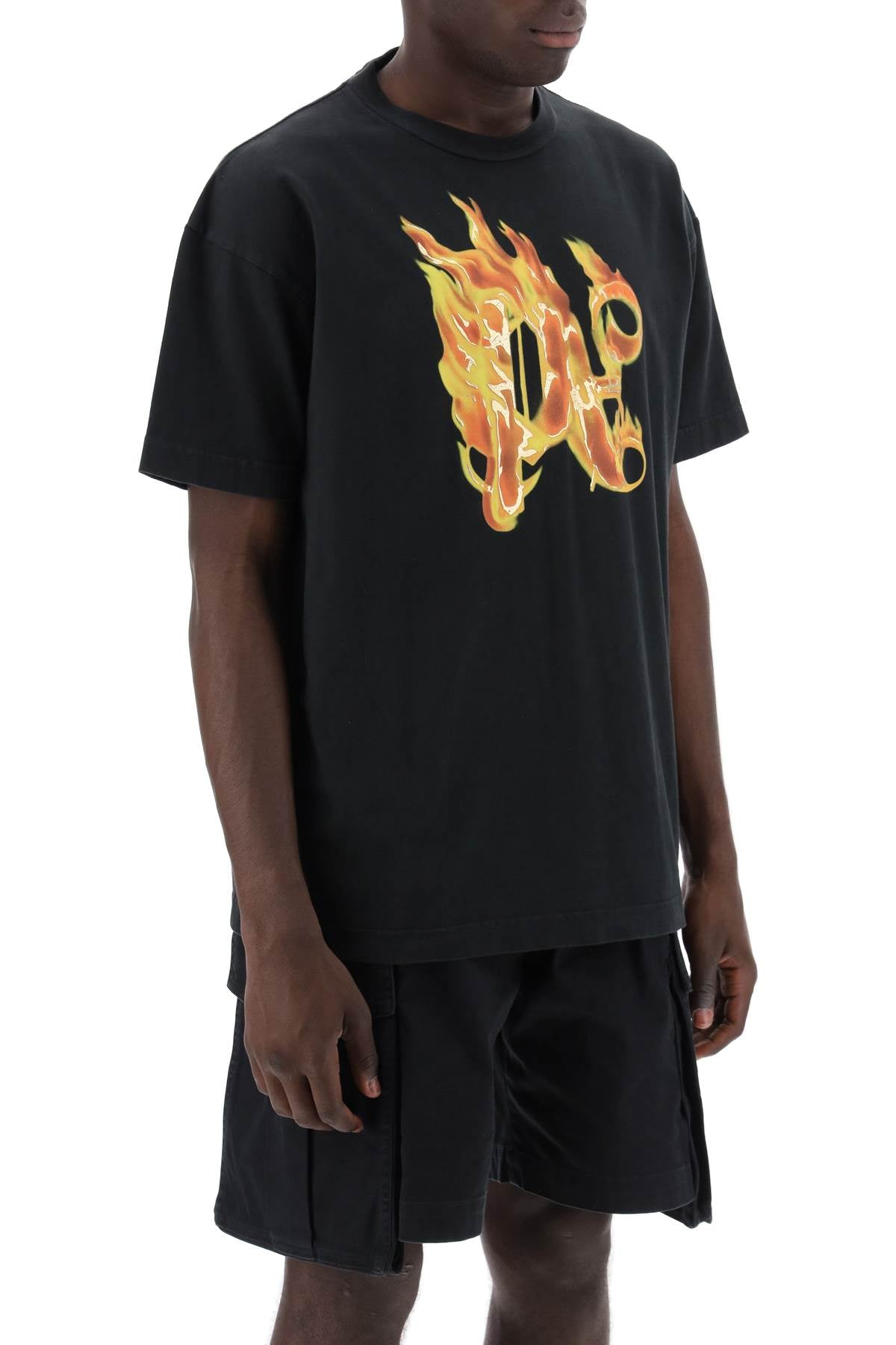 Palm Angels Replace With Double Quoteburning Monogram T   Black