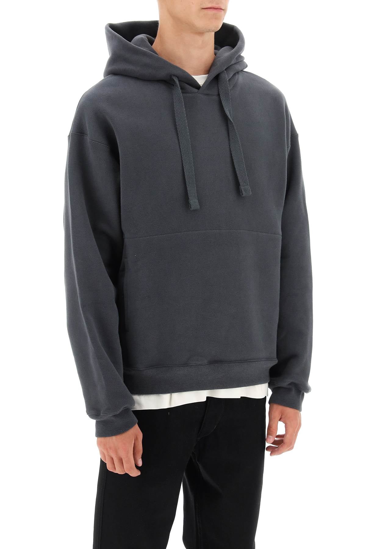 Lemaire Hoodie In Fleece Back Cotton   Grey