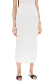 Brunello Cucinelli Cotton Knit Midi Skirt   White