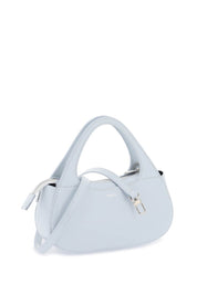 Coperni Swipe Micro Baguette Bag In Shiny Leather   Light Blue