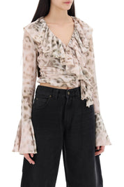 Rotate Chiffon Top With Ruffle   Neutral