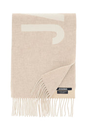 Jacquemus Logo Wool Scarf   Beige