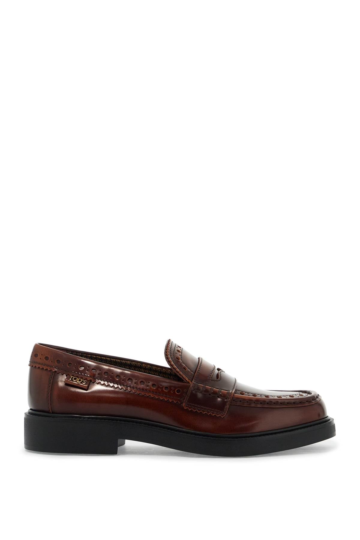 Tod's Leather Brogue Loafers   Brown