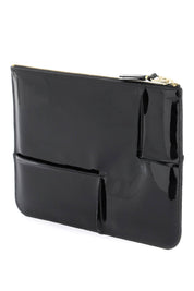 Comme Des Garcons Wallet Glossy Patent Leather   Black