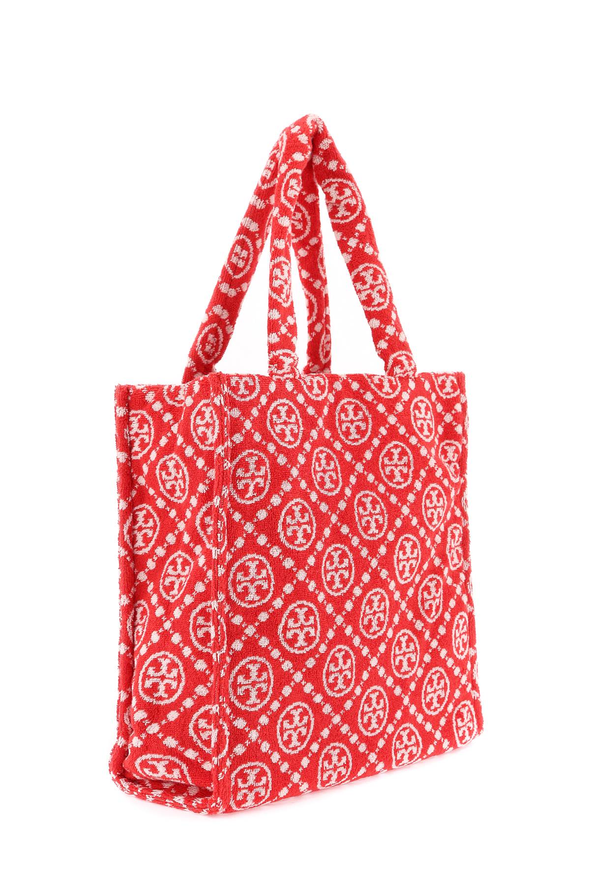 Tory Burch T Monogram Terry Tote Bag   Red