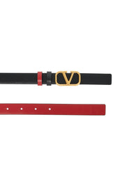 Valentino Garavani Reversible Vlogo Signature Leather Belt   Black