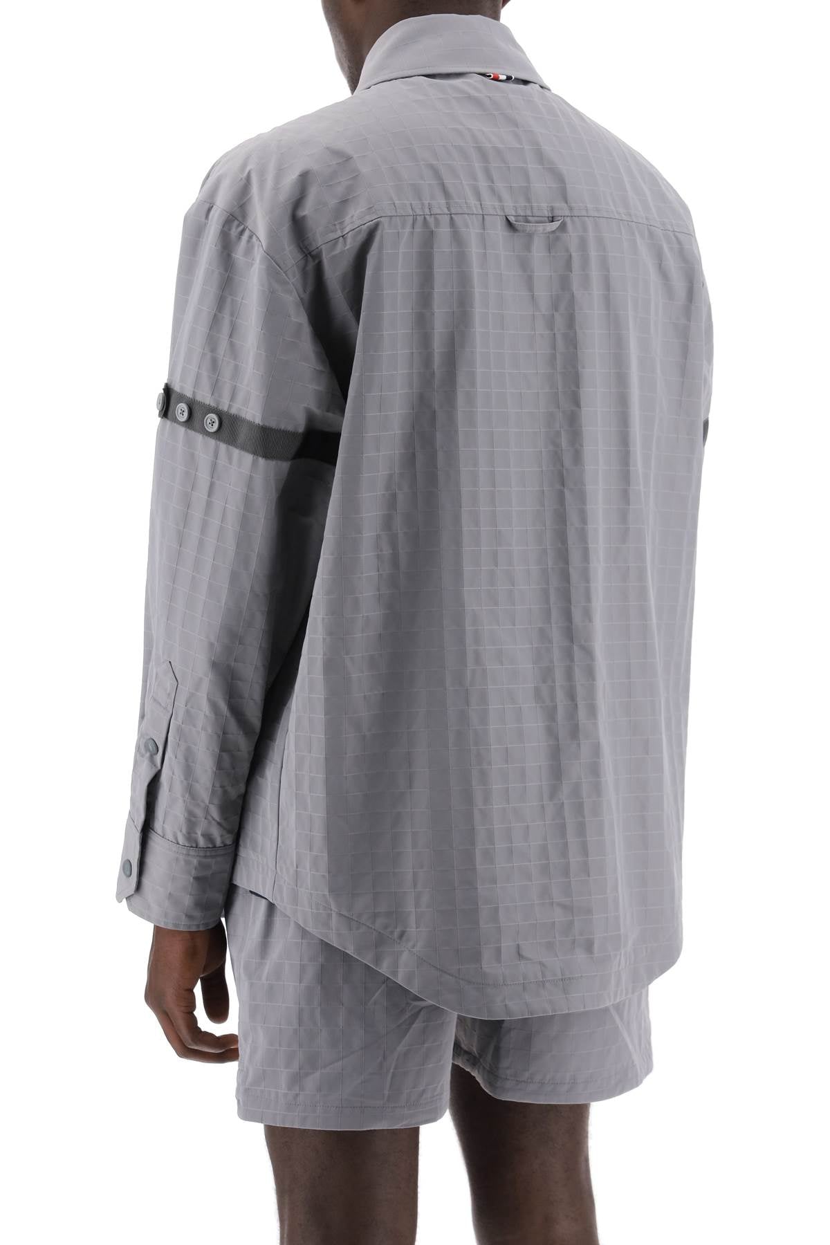 Thom Browne Nylon Ripstop Overshirt In   Grey