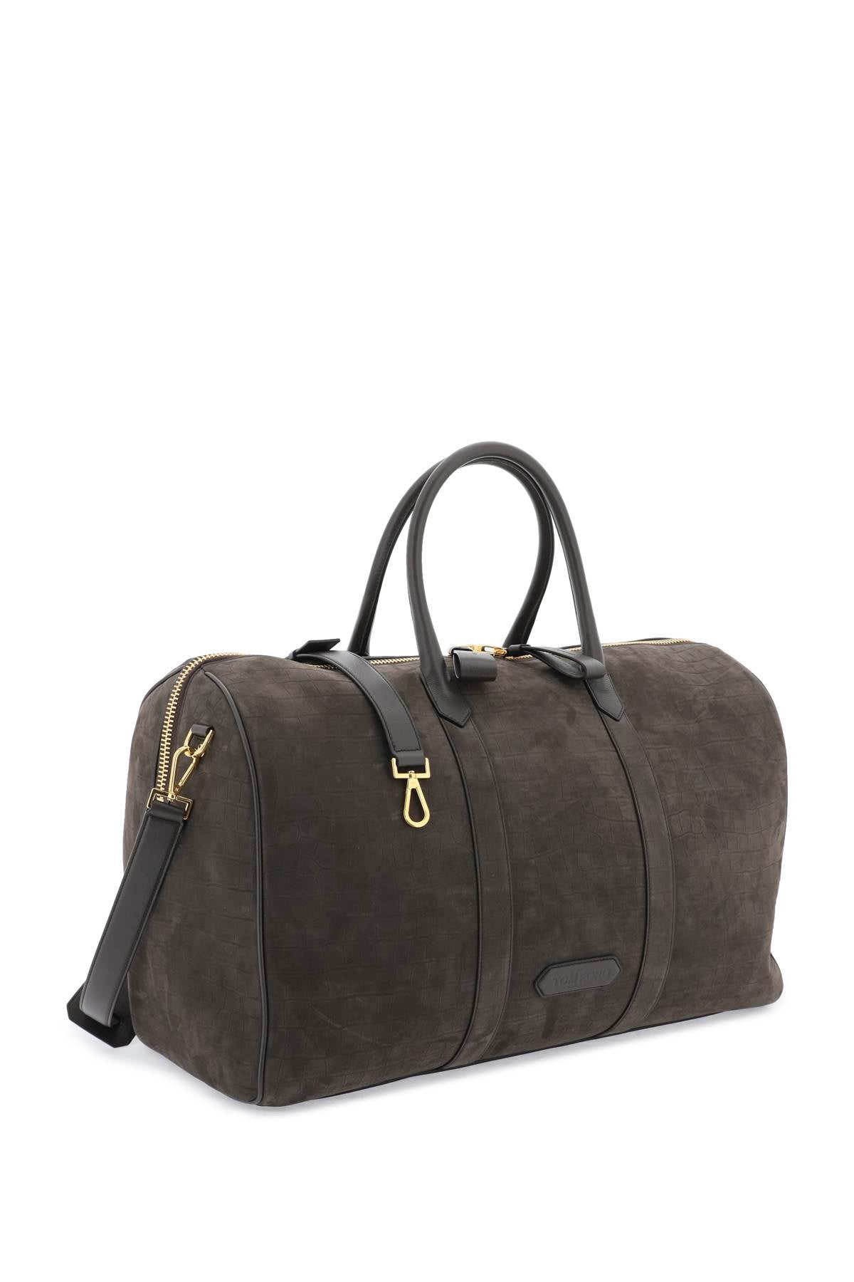 Tom Ford Suede Duffle Bag   Brown