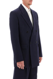 Ami Alexandre Matiussi Wool Serge Double Breasted Blazer   Blue