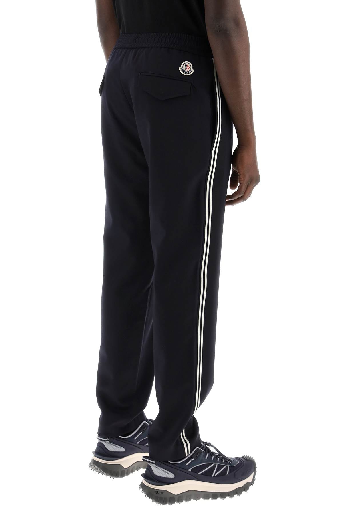 Moncler Sporty Pants With Side Stripes   Blue