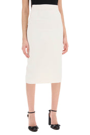 Roland Mouret Midi Cady Skirt In   White