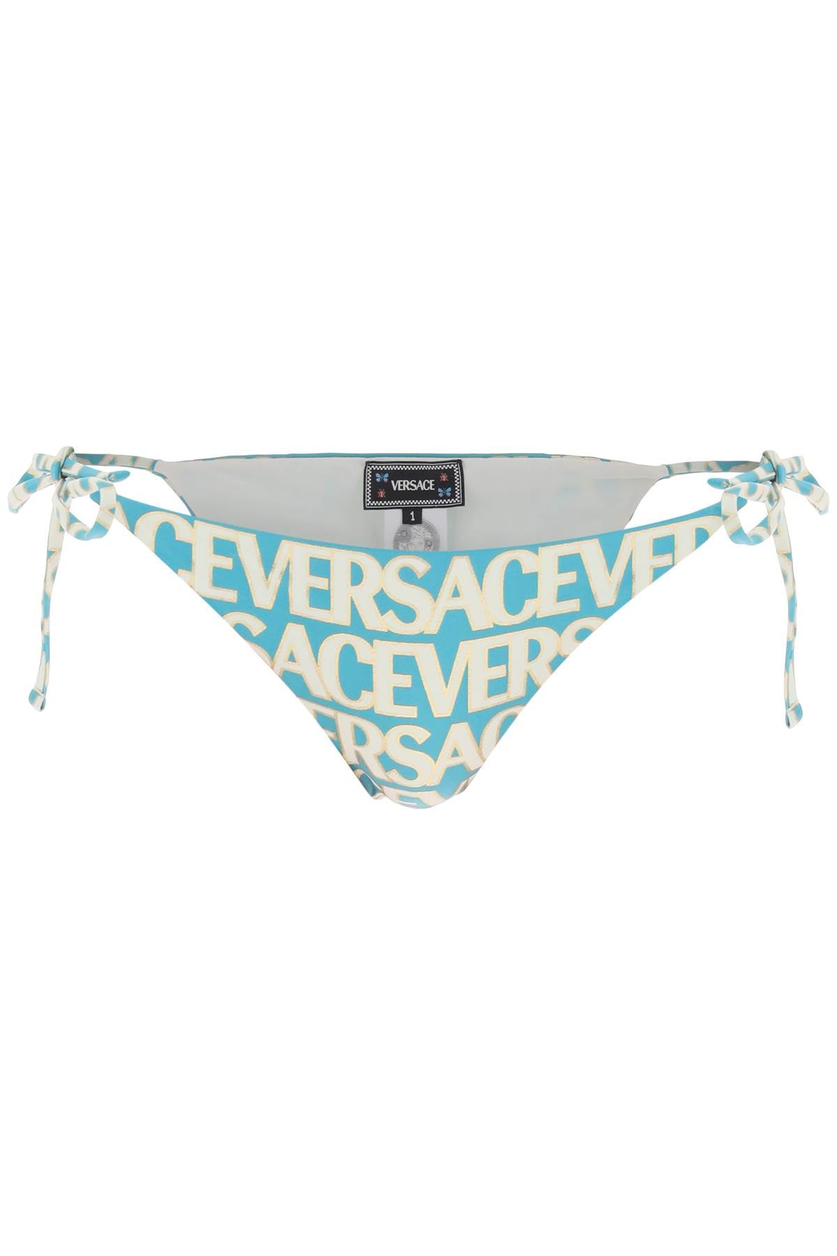 Versace Allover Bikini Bottom   Light Blue