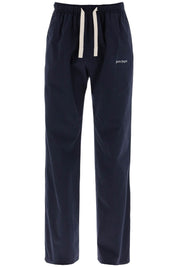 Palm Angels Cotton Gabardine Travel Joggers   Blue