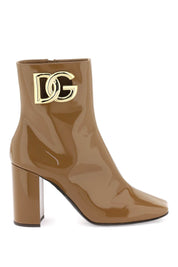 Dolce & Gabbana Dg Logo Ankle Boots   Brown