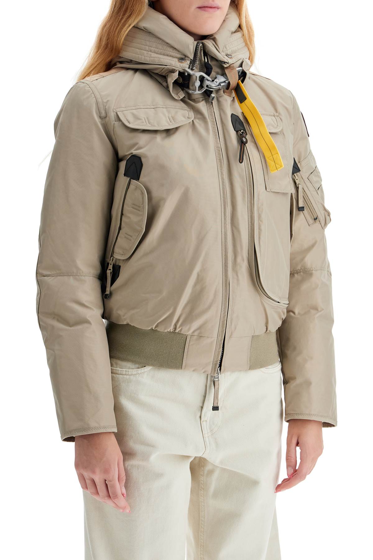 Parajumpers Gobi Bomber Jacket In Oxford Nylon   Beige