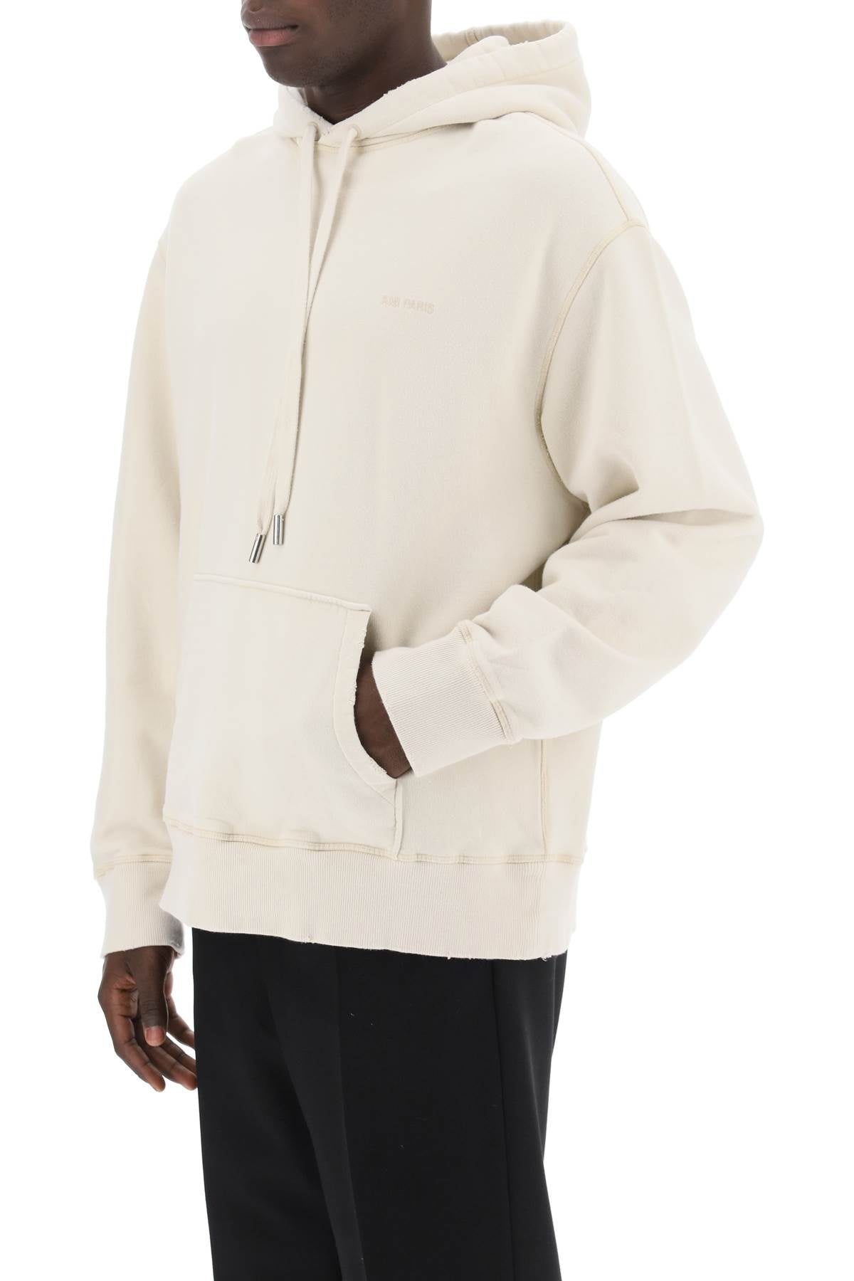 Ami Alexandre Matiussi Faded Effect Hoodie   Beige