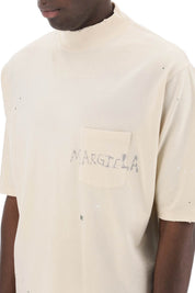 Maison Margiela Handwritten Logo T Shirt With Written Text   Neutral