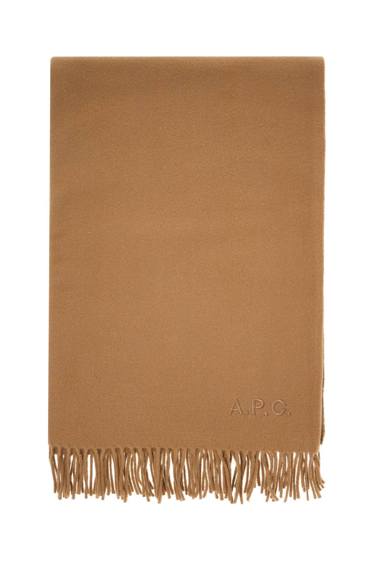 A.P.C. Alix Brodée Wool Scarf   Brown