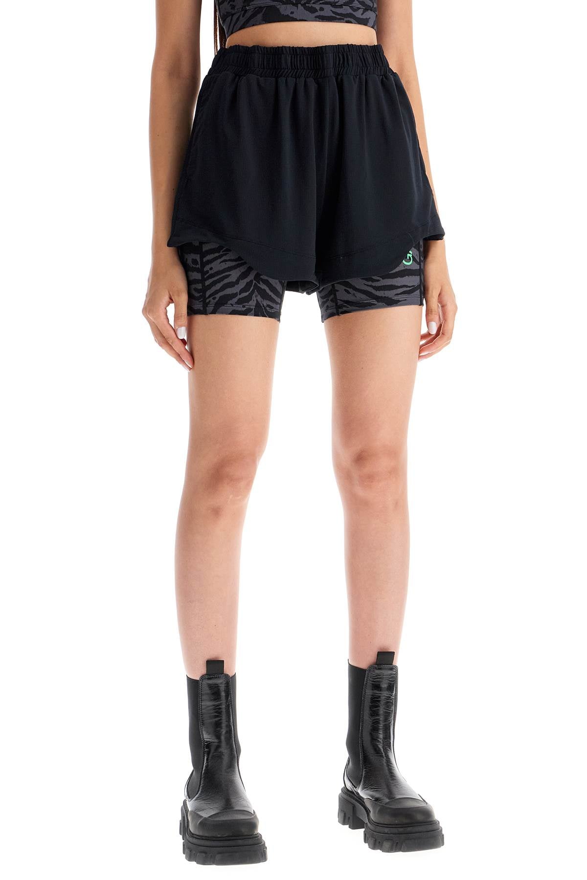 Ganni Sporty Mesh Shorts For Active   Black