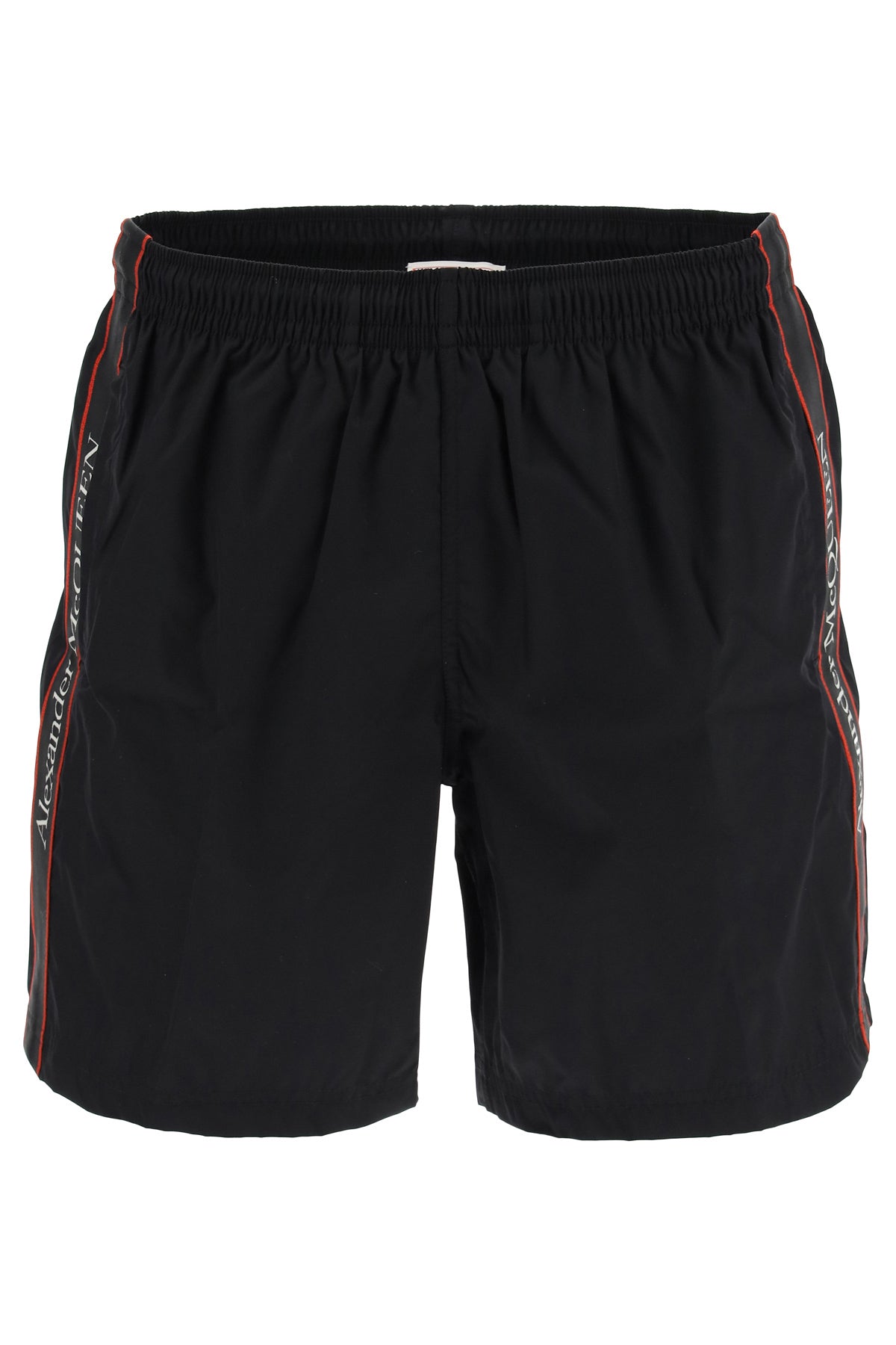 Alexander Mcqueen Swimtrunks With Logo Selvedge   Black