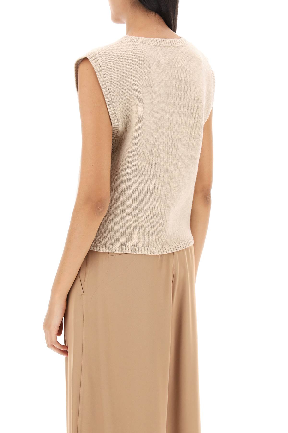 By Malene Birger Tamine Cropped Vest   Beige