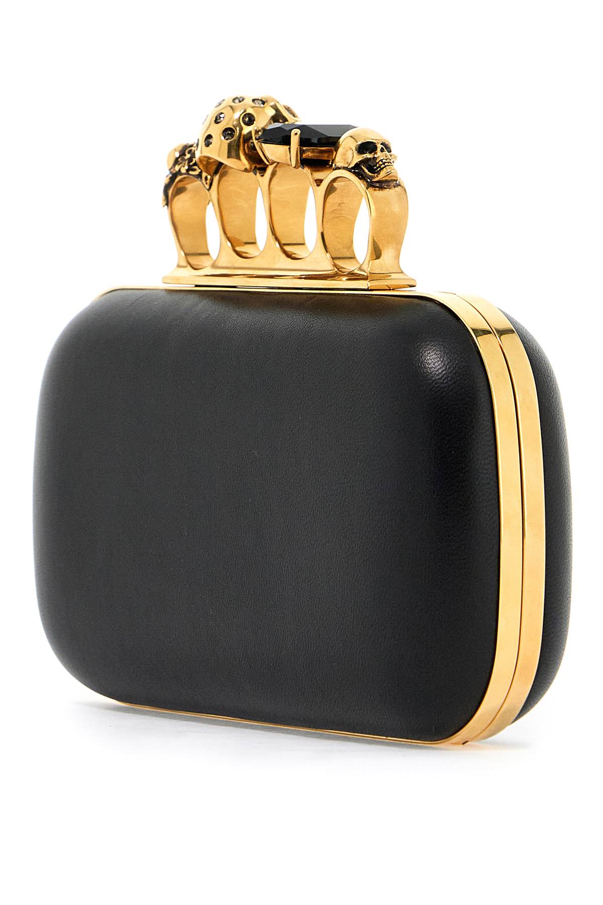 Alexander Mcqueen Chain Clutch With Knuckle   Black