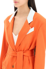 Hebe Studio 'Lover' Canvas Blazer   Orange