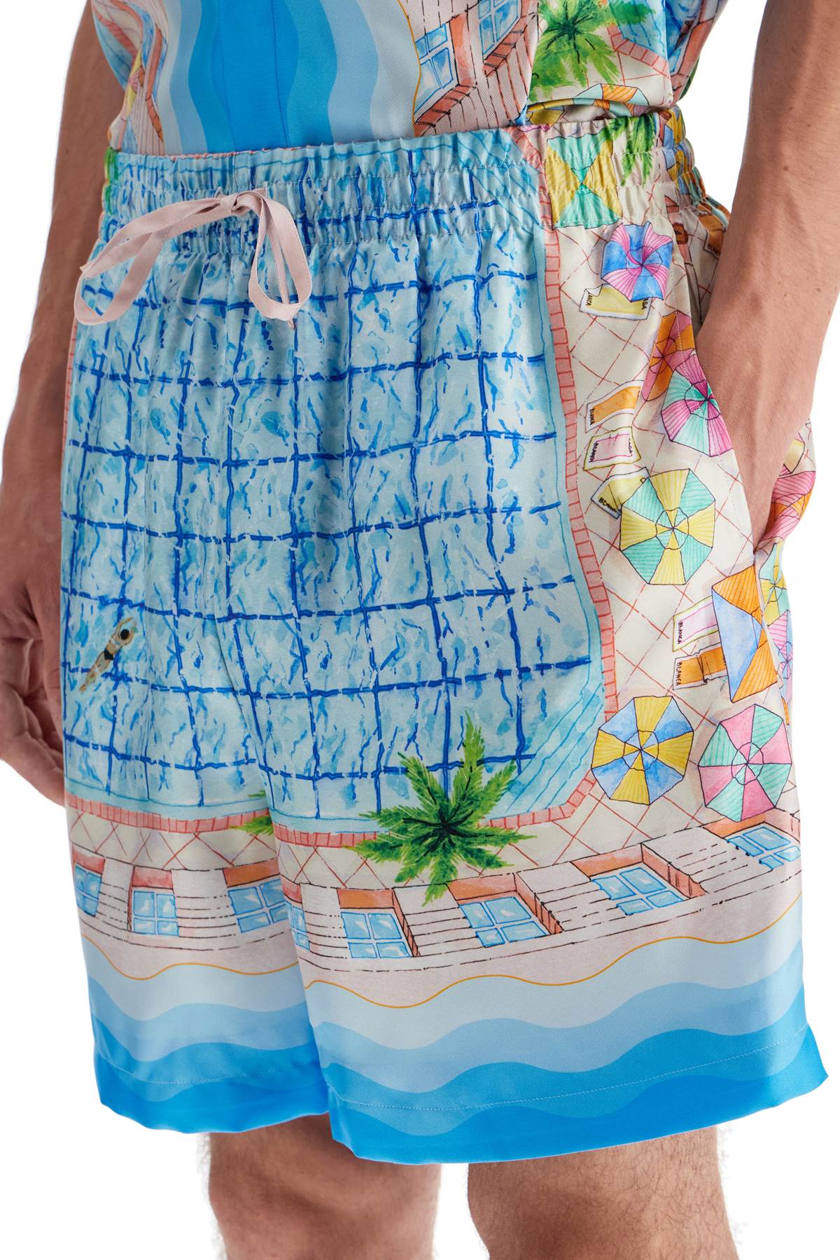 Casablanca Printed Silk Bermuda Shorts   Multicolor