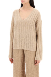 By Malene Birger Cimone Sweater In Flat Ribbed Knit   Beige