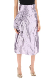 Maison Margiela Replace With Double Quotemetallic Satin Midi Wrap Skirt With