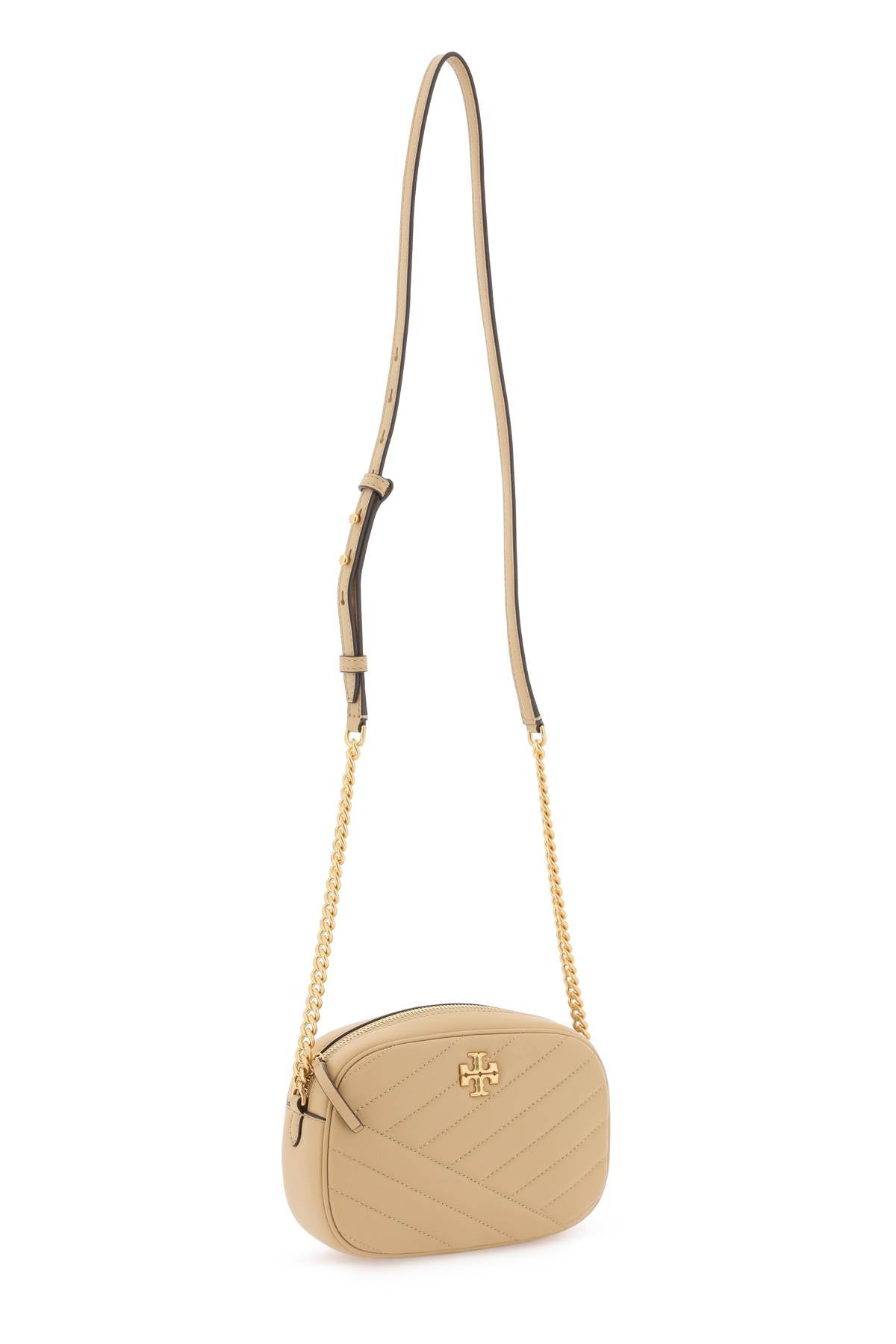 Tory Burch Chevron Small Kira Camera Bag   Beige