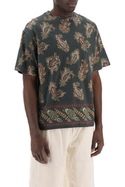 Etro T Shirt Girocollo Con Stampa Paisley   Blue