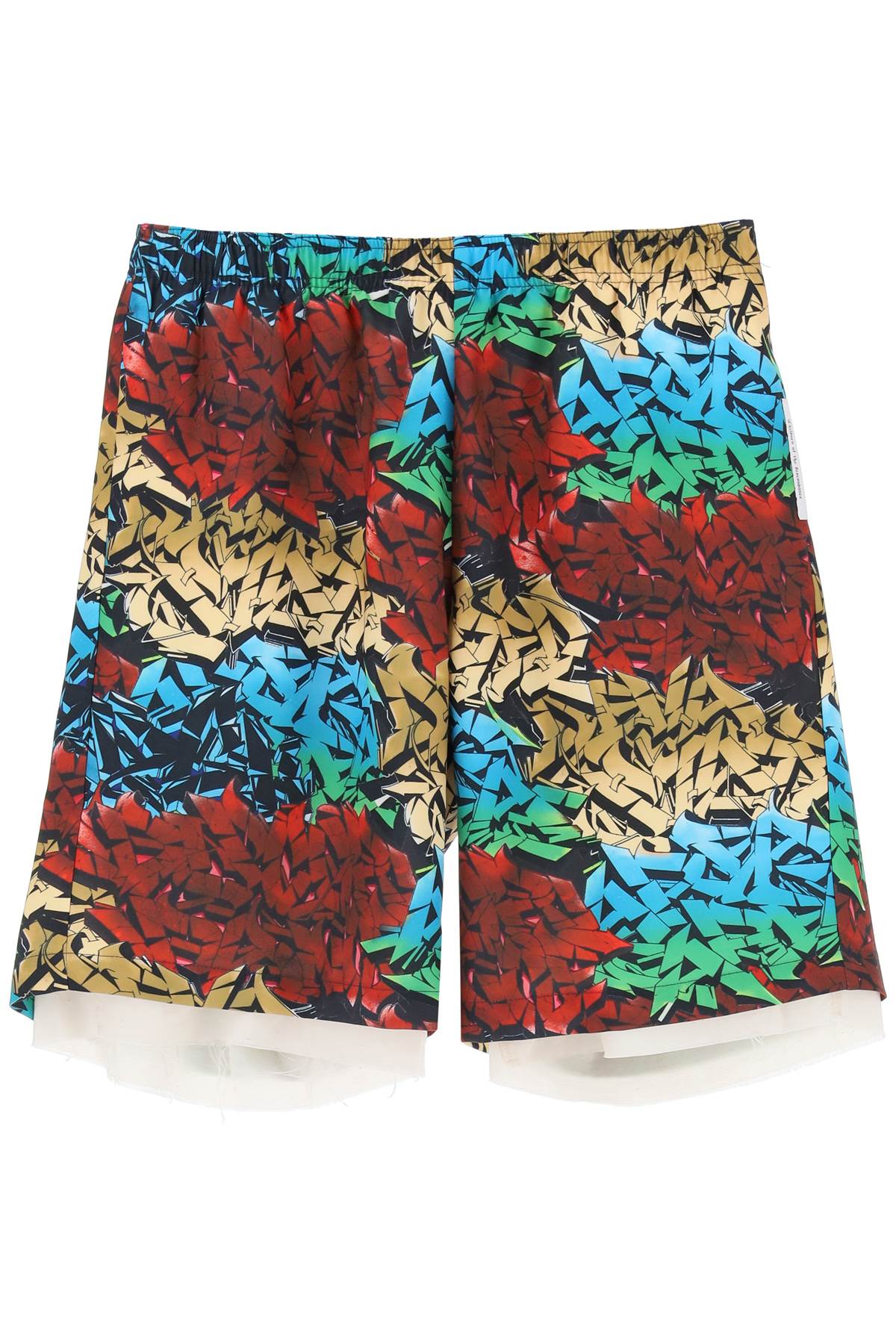 Children Of The Discordance All Over Graffiti Print Shorts   Multicolor