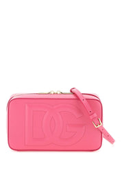 Dolce & Gabbana Leather Camera Bag With Logo   Pink