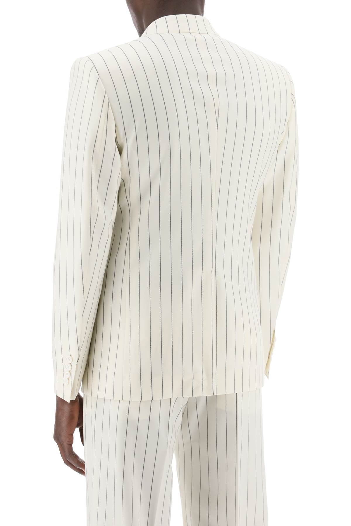 Dolce & Gabbana Double Breasted Pinstripe   White