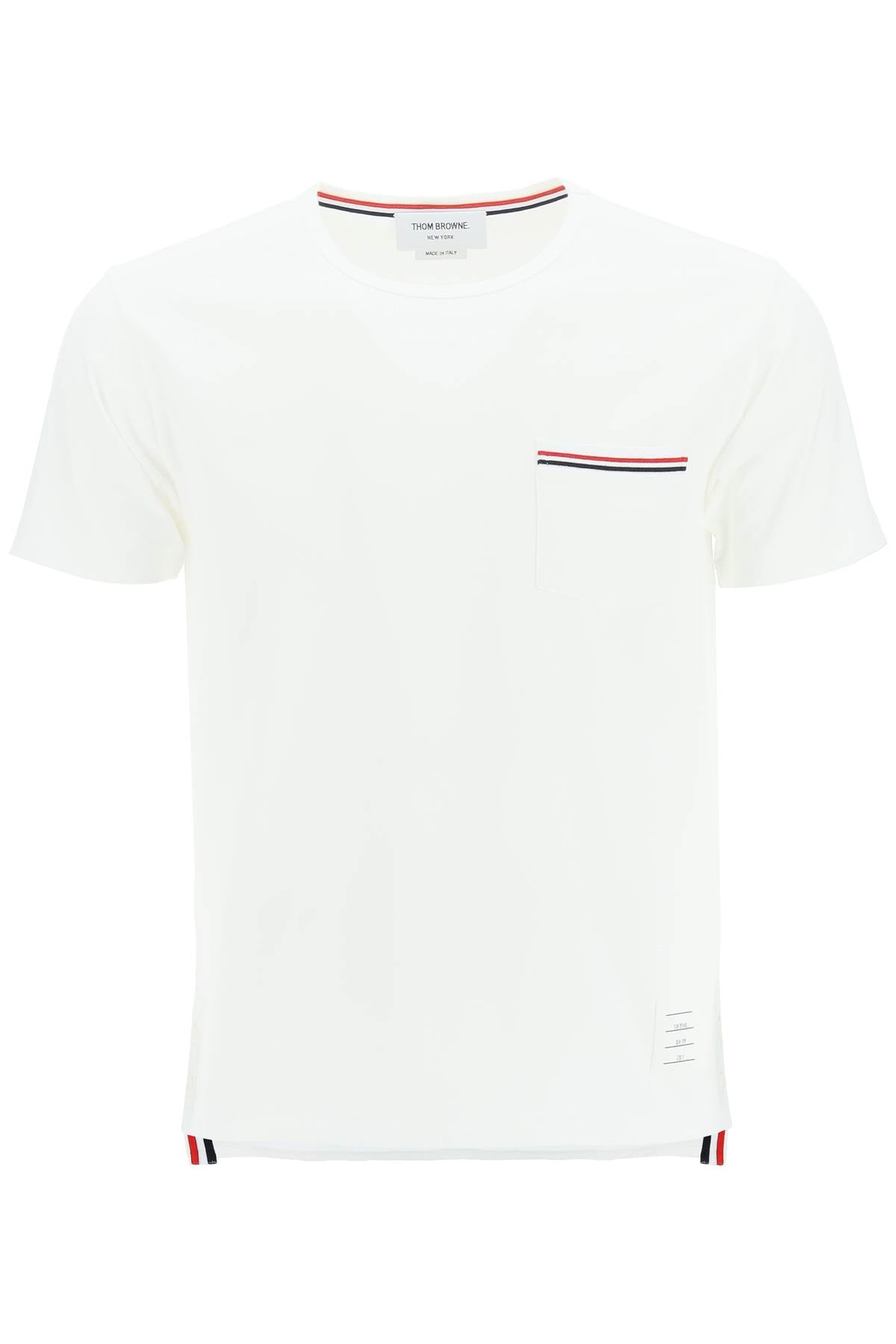 Thom Browne T Shirt With Chest Pocket   White