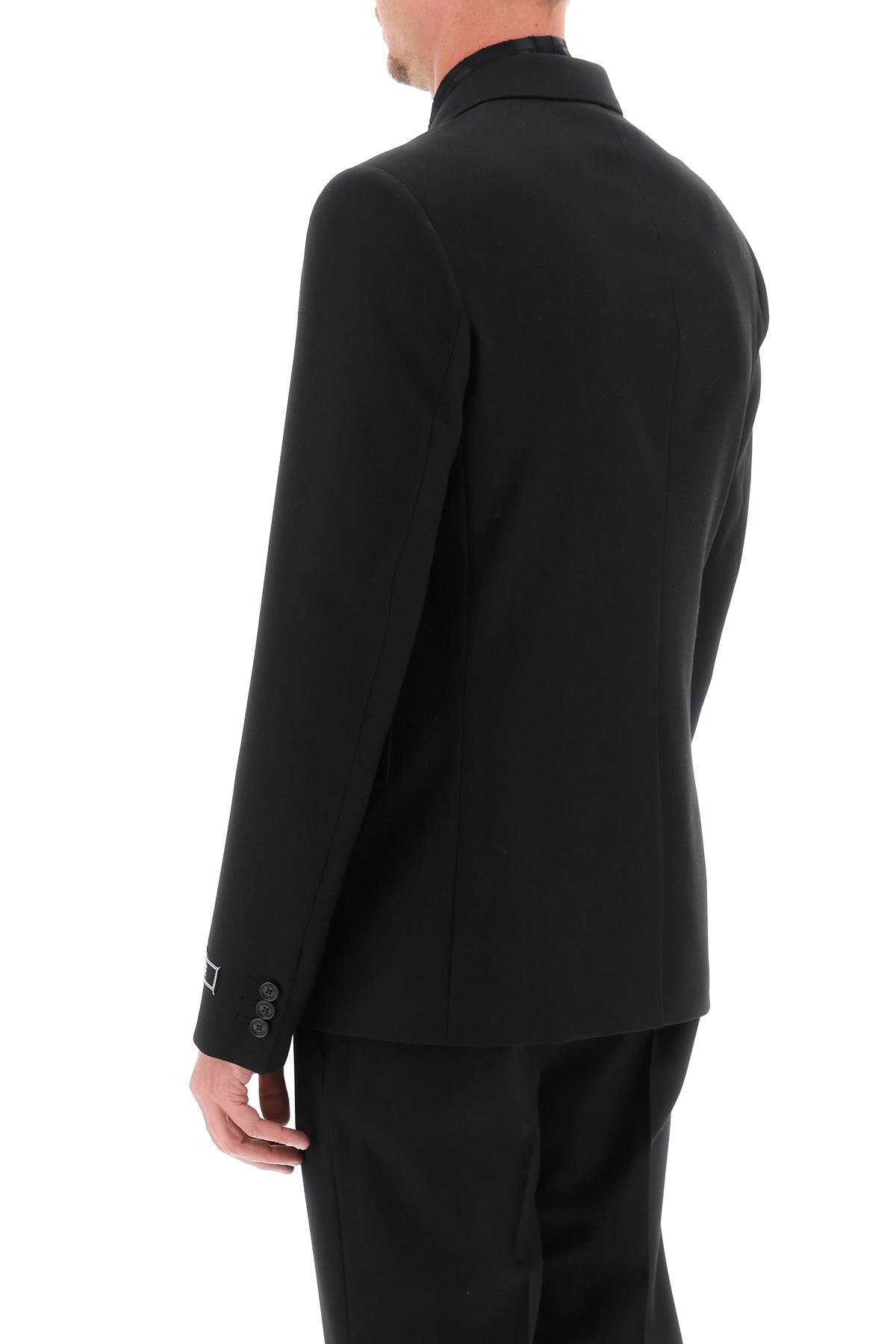 Versace Tailoring Jacket In Wool   Black