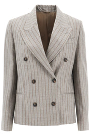 Brunello Cucinelli Double Breasted Mouliné P   Grey