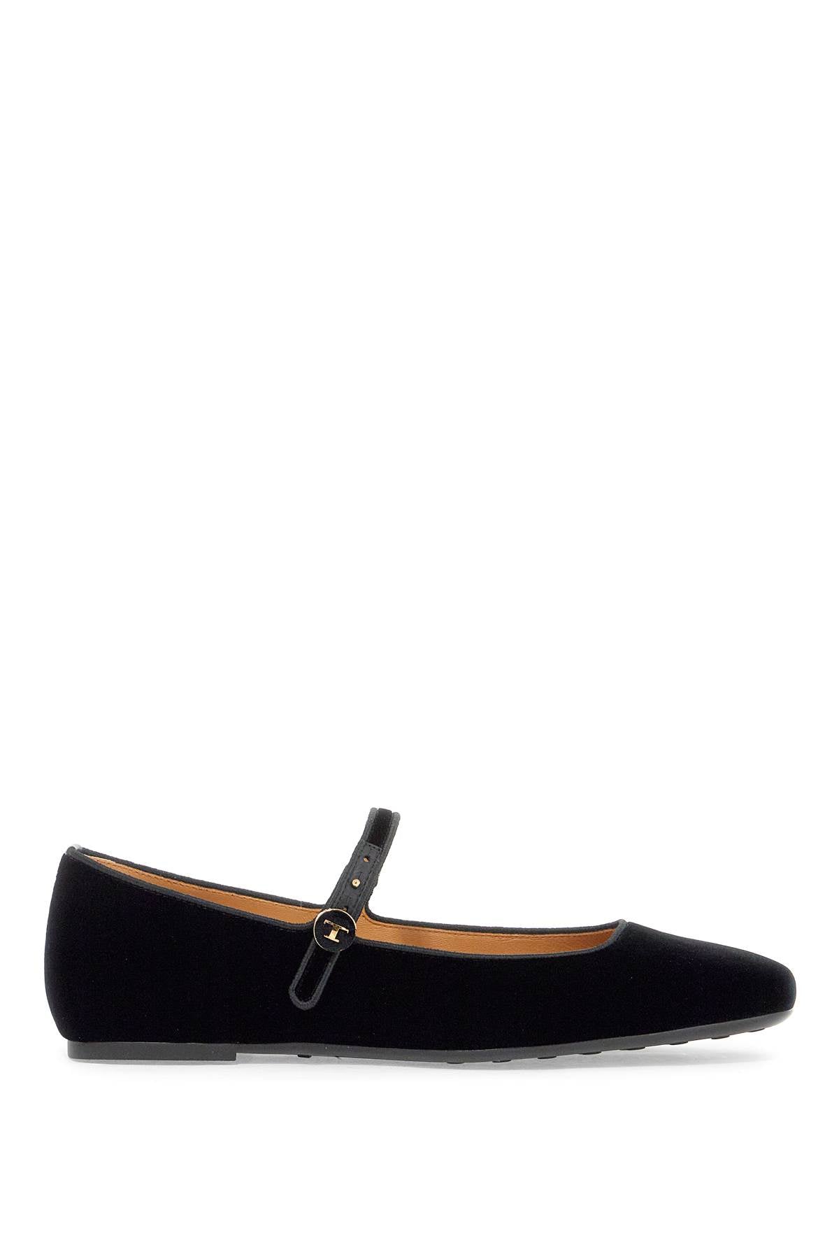 Tod's Velvet Ballet Flats For   Black