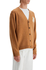 Maison Kitsune "fox Head Wool Cardigan With   Beige