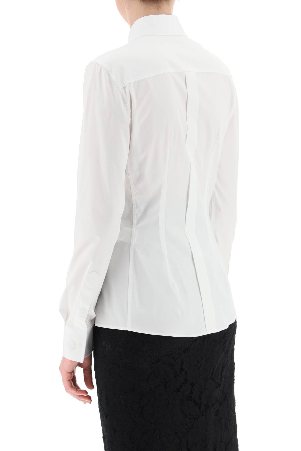 Dolce & Gabbana Slim Fit Stretch Poplin Shirt   White